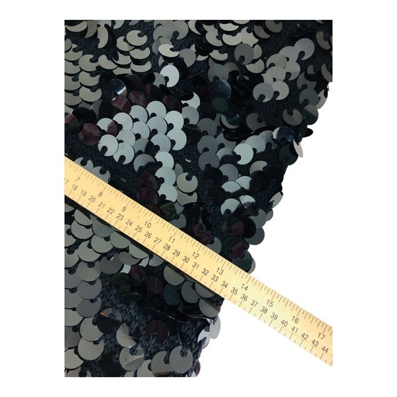 3958 Womens Black Wool Sequin All Over Tube Long Bodycon Sweater Dress S/M Party - Picture 5 of 7